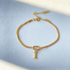 New Letter A-Z Love Knot Bracelets For Women Couple Gold Color Dainty Snake Chain Charm Bracelet Stainless Steel Jewelry Gift Valentine's Day Gifts