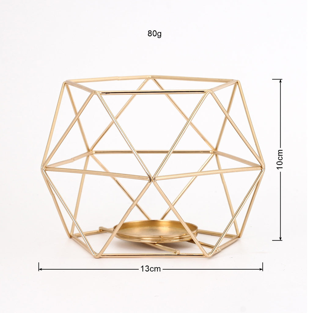 Pentagon Christmas Wrought Iron Geometric Electroplating Candle Holder