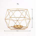 Pentagon Christmas Wrought Iron Geometric Electroplating Candle Holder