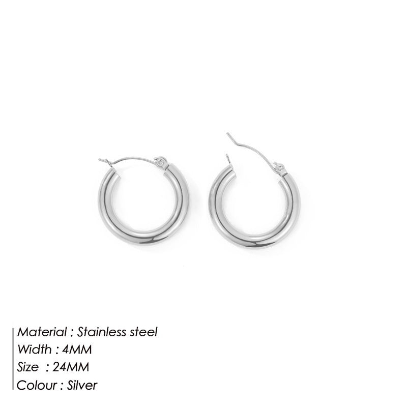 Simple Round Hoop Earring Personality