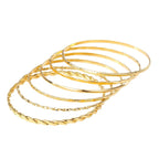 Bohemian Metal Chain Bangle Bracelet Set For Women Geometric Gold Color Thick Link Female Fashion Jewelry