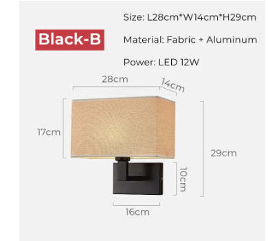 Hotel Study Chinese Creative Fabric Wall Lamp