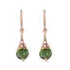 Rose Gold Drop Earrings Copper Zircon