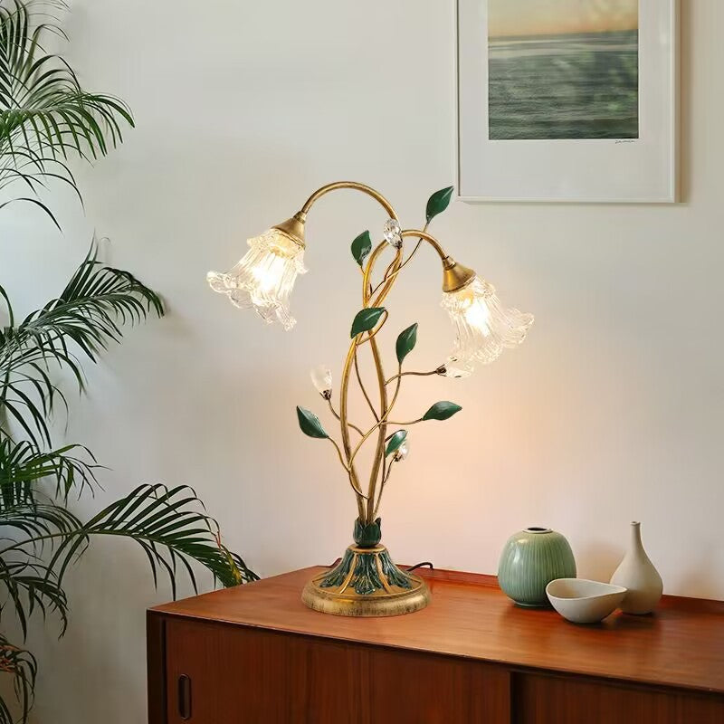 American Style Desk Lamp Bedroom Bedside Lamp Retro Living Room Creative Flower Decoration
