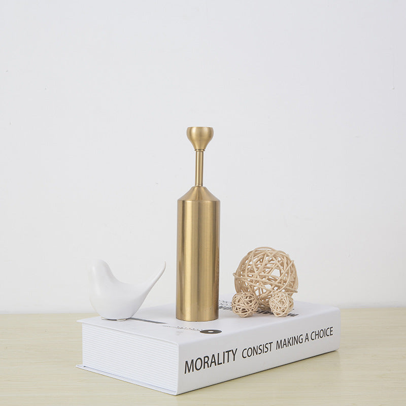 Vintage Copper Color Candle Holder European Style Home Decoration