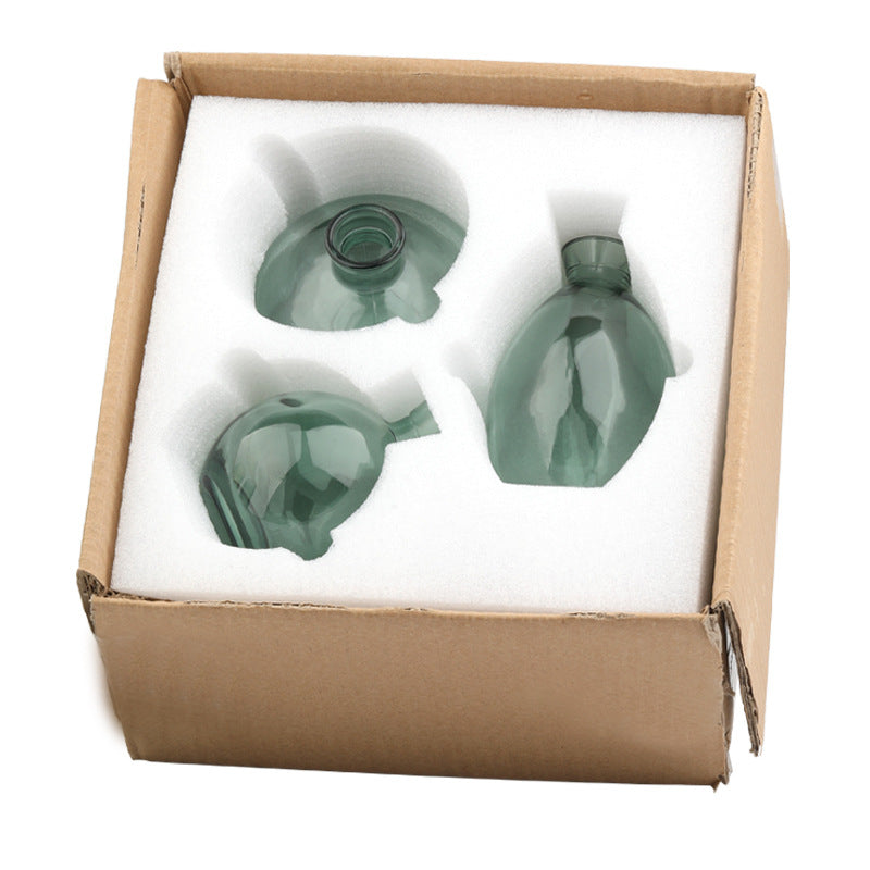 Gold-painted Transparent Colored Glass Vase