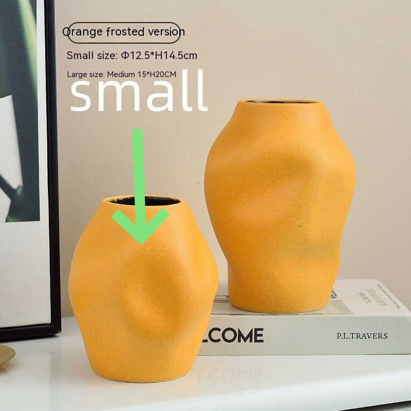 Gold Simple Ceramic Vase Home Flower Arrangement Ornaments