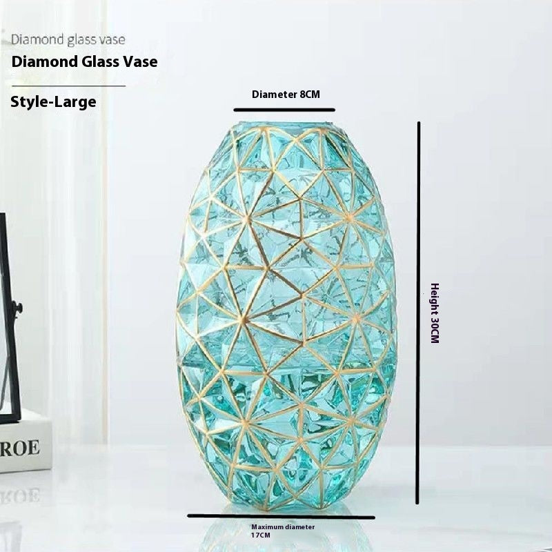 Creative Diamond Star Gold-painted Glass Vase