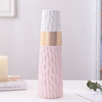 Nordic gold, white, black, pink and gray two-tone ceramic vase