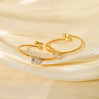 Ultra-fine Micro-inlaid Adjustable Ring Stainless Steel Plated 18K Gold