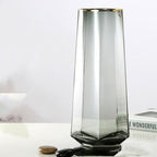 Light Luxury Gold Rim Colored Diamond Vase Rose