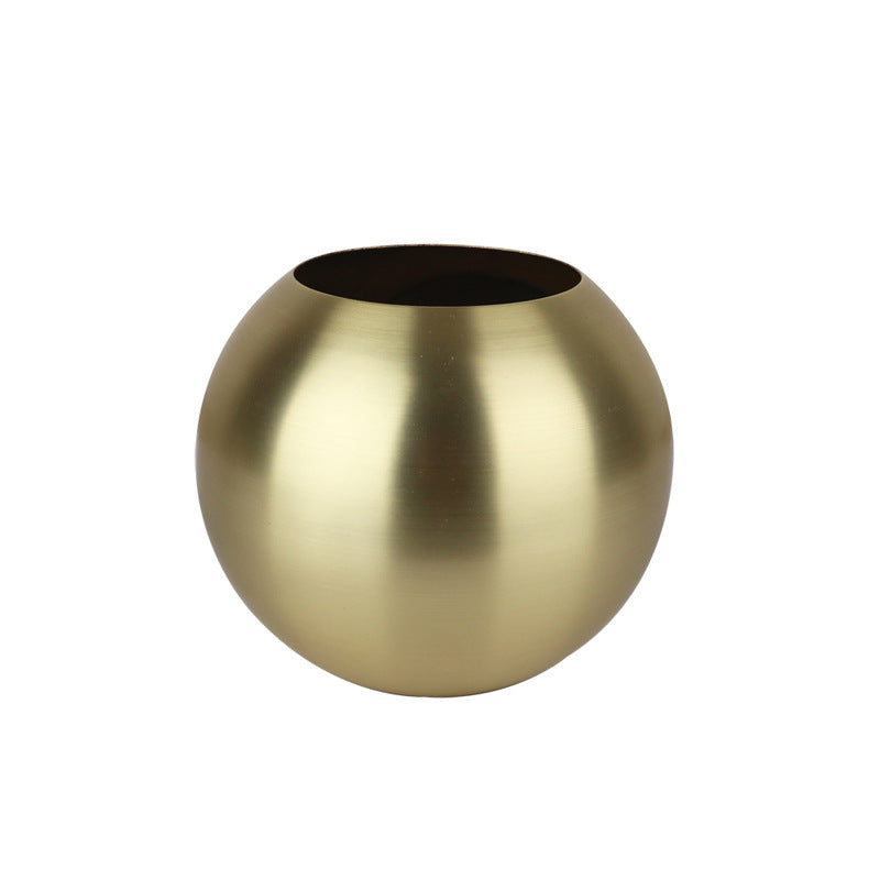 Stainless Steel Vase With Cross Metal Gold Ball