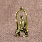 Bird Cage Parrot Pendant Starling Hand Pieces Solid Bronze Statue