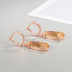 14K Gold Drop-shaped Champagne Gold Earrings For Women