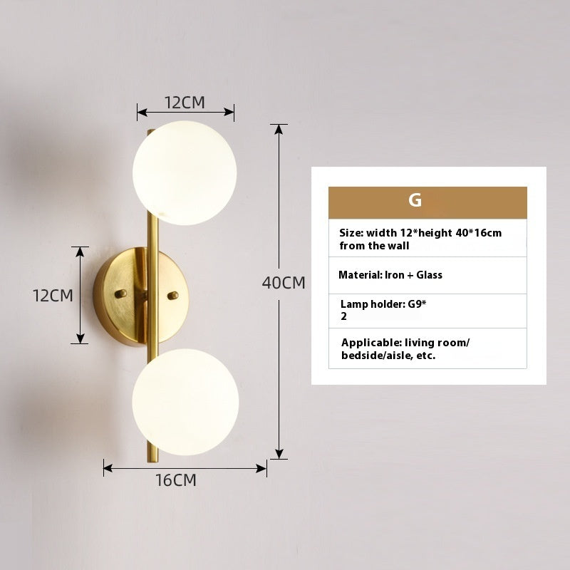 Modern Minimalist Glass Wall Bedroom Bedside Lamp