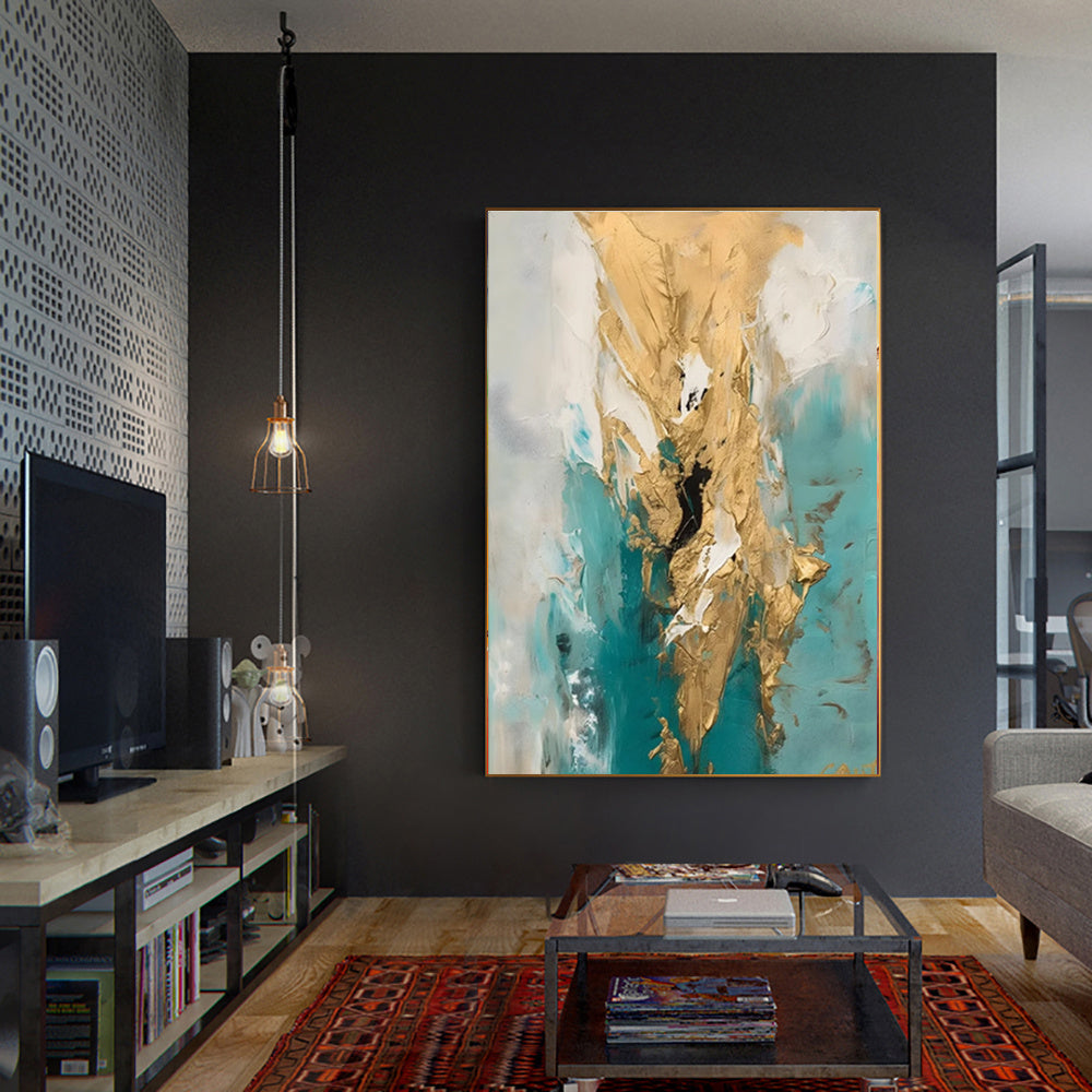 Handmade Oil Painting Canvas Wall Art Decoration Modern Abstract Gold Artwork Room Aesthetic For Home Decor Rolled Frameless Unstretched Painting