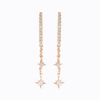 New Design Stainless Steel Cubic Zirconia Chain Hoop Earring