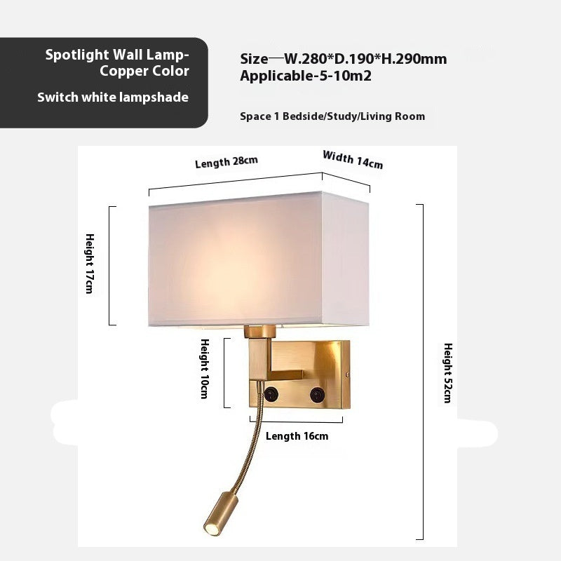 Hotel Study Chinese Creative Fabric Wall Lamp