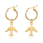 Funny Smile Face Hoop Earrings Pendant For Women Gold Alloy Geometric Carving Earring Jewelry