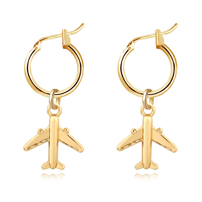 Funny Smile Face Hoop Earrings Pendant For Women Gold Alloy Geometric Carving Earring Jewelry