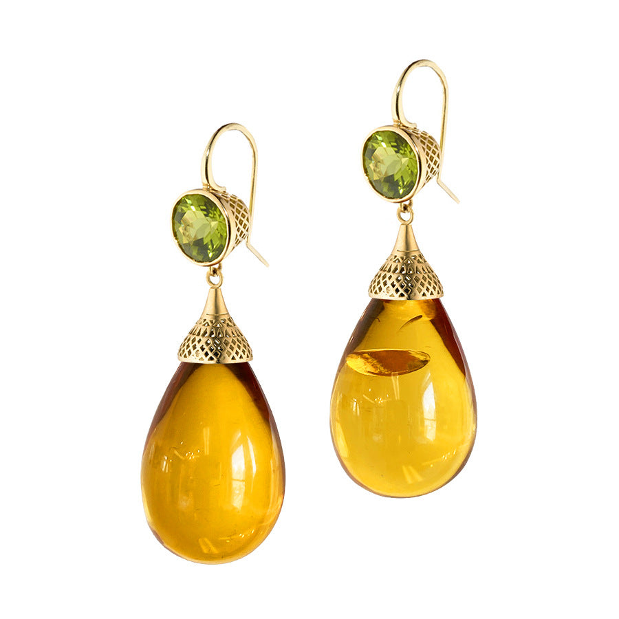 Elegant Drop-shaped Elegant Gold-plated Earrings