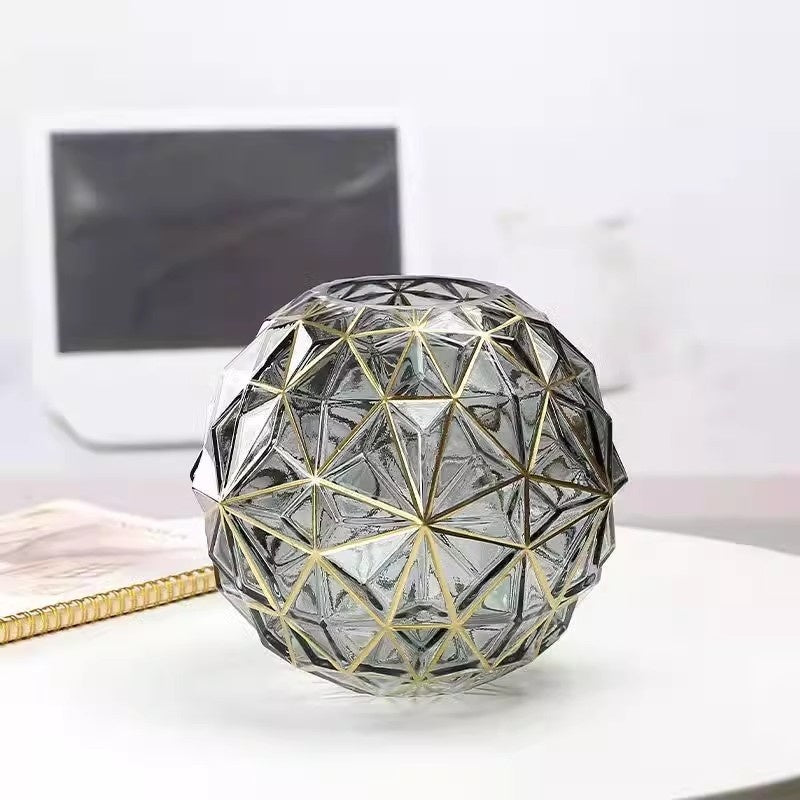 Creative Diamond Star Gold-painted Glass Vase
