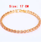 Cubic Zirconia Tennis Bracelets Iced Out Chain Crystal Bracelet Women Men Gold Bracelet Jewelry