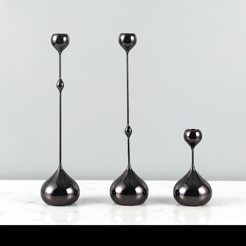 Simple Modern Metal Water Drop Candle Holder Ornament