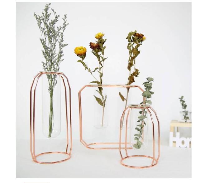 Geometric Rose Gold Vase