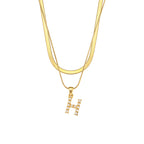 Fiona Layered Gold Initial Letter Necklace