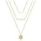 Multi Layered Metal Layered Pearl Necklace