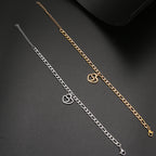 Stainless Steel Double Heart Charm Gold Chain Bracelet