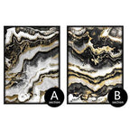 Canvas Wall Art, Abstract Black & Gold Marble Pictures