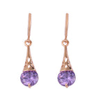 Rose Gold Drop Earrings Copper Zircon