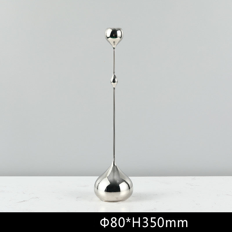 Simple Modern Metal Water Drop Candle Holder Ornament