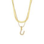 Fiona Layered Gold Initial Letter Necklace