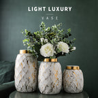 Simple And Modern Gold-painted Light Luxury Living Room Ceramic Vase