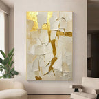 Unique Gift Wedding Decoration Hand Painted Abstract Gold Foil Oil Painting On Canvas Wall Art Picture For Living Room Bedroom