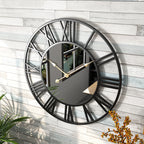 Round Wrought Iron Mirror Clock Wrought Iron Wall Clock