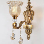 Living Room Bedroom Bedside Corridor Aisle Retro Crystal Glass Wall Lamp