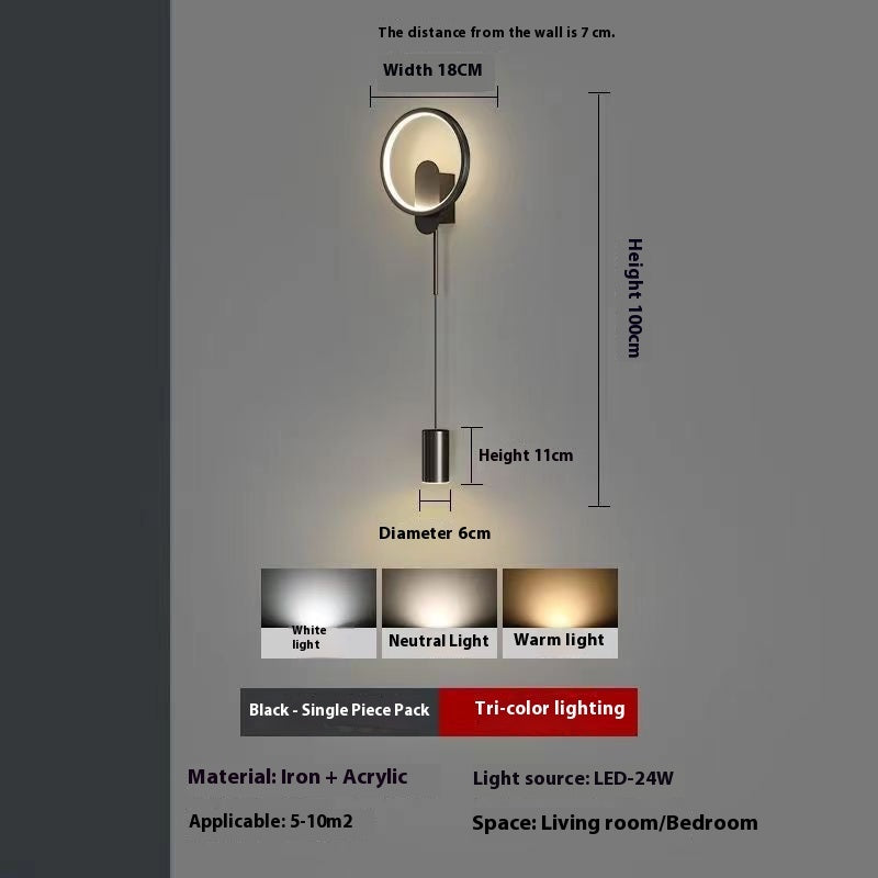 Bedside Wall Lamp Master Bedroom Modern Minimalist Designer