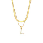 Fiona Layered Gold Initial Letter Necklace