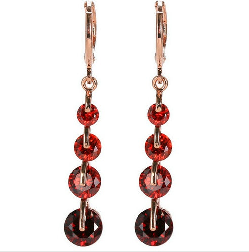 18K gold-plated diamond drop earrings