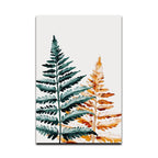 Simple Green Tropical Plant Gold Green Leaf Wall Art Oil Painting