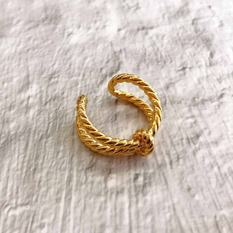 18K Gold Plated Knot Adjustable Ring