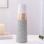 Nordic gold, white, black, pink and gray two-tone ceramic vase