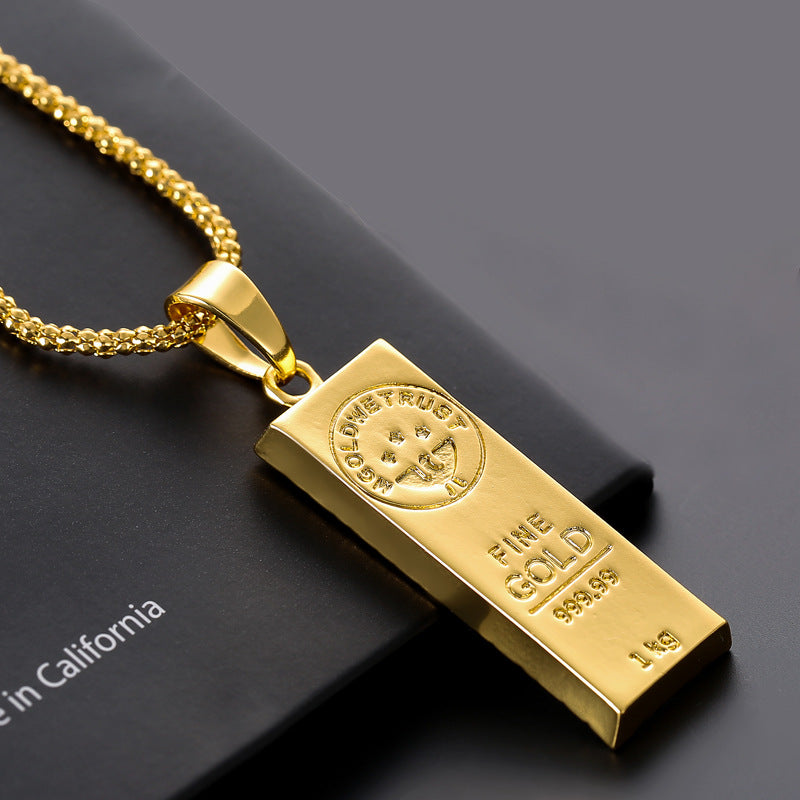 Fashion Gold Bar Pendant Necklace