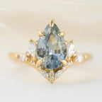 Simple And Elegant Blue Crystal Jewelry Ins Diamond Inlaid Women's Ring