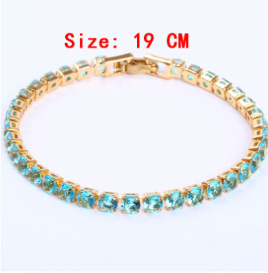 Cubic Zirconia Tennis Bracelets Iced Out Chain Crystal Bracelet Women Men Gold Bracelet Jewelry