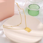 Gold Stainless Steel Pendant Necklace